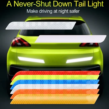 

2Pcs Exterior Reflex Tape Reflective Strip Car Stickers Vehicles Security Warning Decal Car Accessories