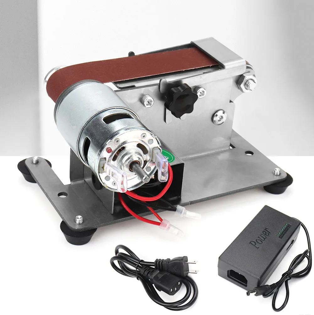 110V/220V Mini Electric Belt Sander DIY Polishing Grinding Machine Cutter Edges Sharpener Woodworking Multifunctional Grinder