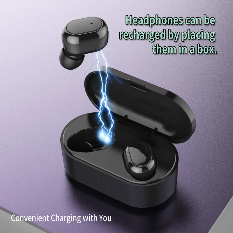 HE 1 TWS Wireless Bluetooth Headset 5 0 HD Stereo Sports Waterproof sweatproof Bluetooth Earbuds with Digital Display