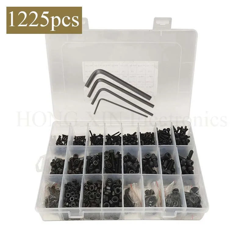 

Набор шестигранных винтов с болтами и гайками, 1225 шт.