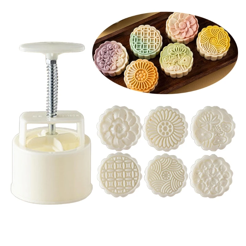 Mooncake & Badebomben-Formen Set – 2 Pressen & 12 Stempel Für DIY-Kekse, Kuchen & Mehr