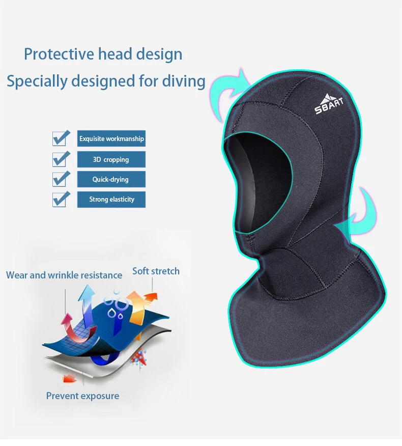 Кепка для дайвинга, Нейлоновая кепка для подводного плавания, костюм для дайвинга, эластичный резиновый зимний плавательный теплый водный спортивный костюм