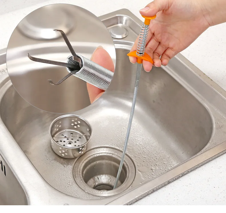 

Long Sewer Cleaning Wire Spring Home Bendable Sink Tub Toilet Dredge Pipe Snake Tools Removal Clog Hair Filter Drain Cleaners