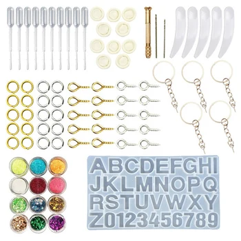 

1 Set Epoxy Resin Kit Jewelry Casting Tools DIY Handmade Findings Silicone Mold Spoon Alphanumeric Mould