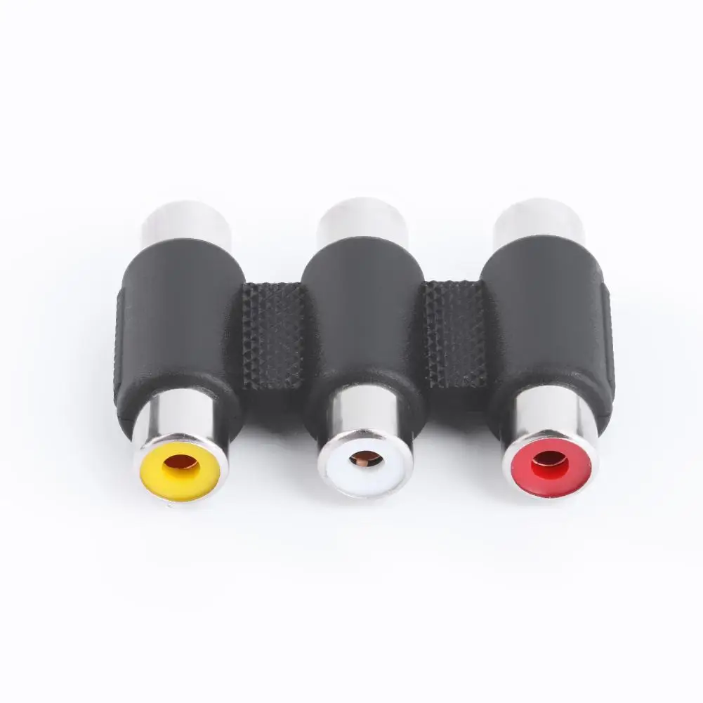 3RCA rca разъем гнездо соединитель AV видео аудио адаптер кабель никелированный RCA