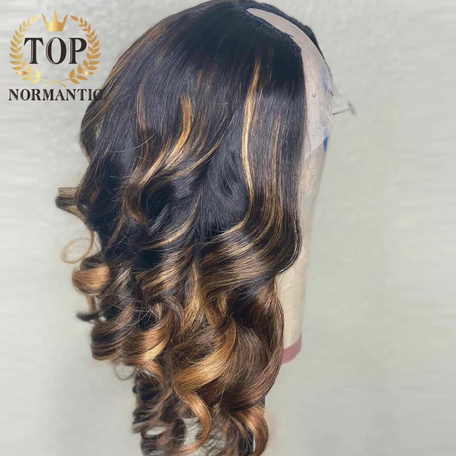 Topnormantic Highlight Color Loose Wave U Part Wig For Women Brazilian Remy Human Hair Wigs