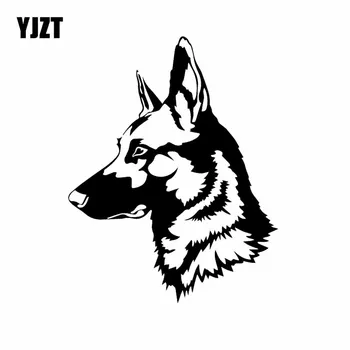 

YJZT 13X16.6CM Intereting Vinyl Decal German Shepherd Dog Pet Animal Car Stickers Black/Silver C24-1334
