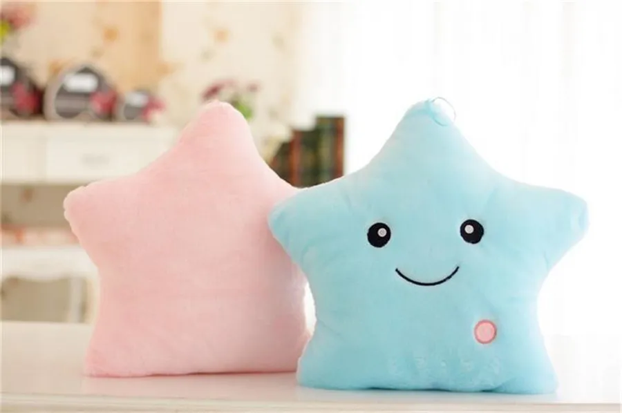 34CM Creative Toy Luminous Pillow Girls Led Cushion Toys Kids Colorful Plush Light Gift Stuffed Soft Glowing Children For Stars