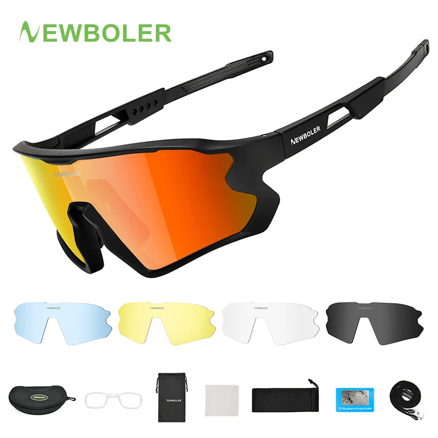 Sports Polarized Sunglasses UV 400 Cycling Fishing Bicycle Bike Glasses 5 Lens