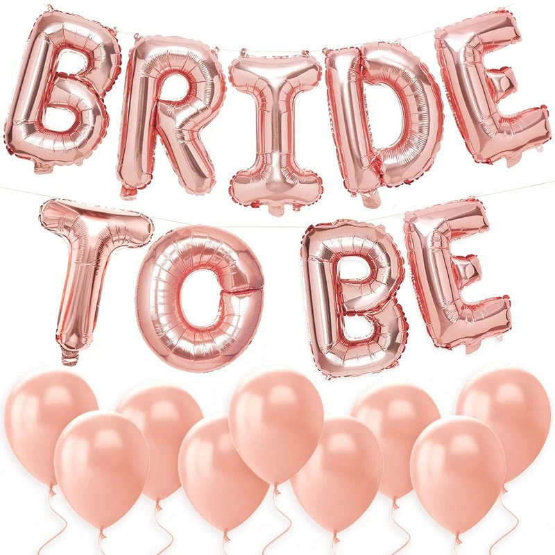 С надписью "Bride To Be" Фольга Шары Баннер из розового золота латексные воздушные шары для гелия Свадебные девичник вечерние украшения курица вечерние поставки
