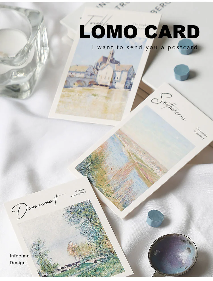 28pcs Small Postcard Cartoon Famous Painting Message Card Writable Bookmark Greeting Lomo Wall Decoration Paper Stationery Gift