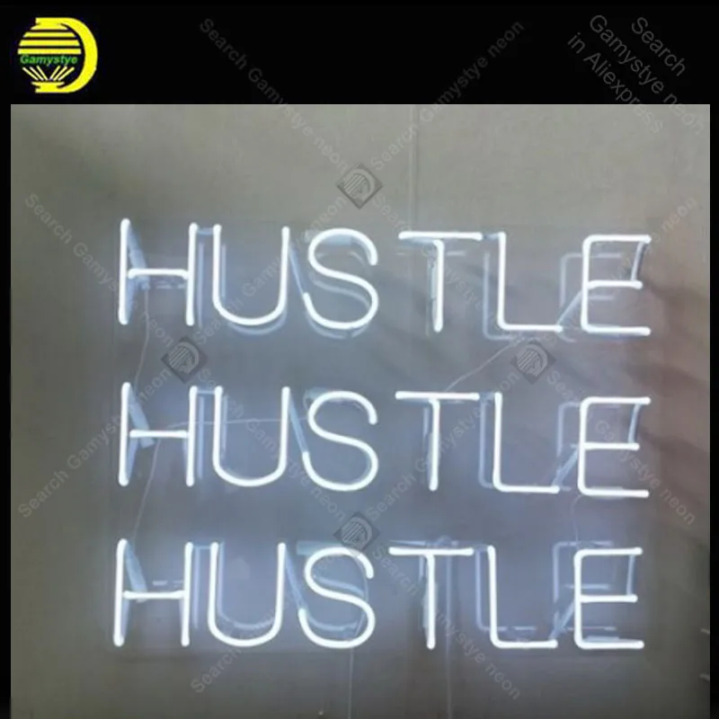 Us 95 76 24 Off Neon Sign For Hustle Hustle Home Display Decoracion Express Ship Beer Neon Light Up Wall Sign Neon Signs For Bedroom Letrero On