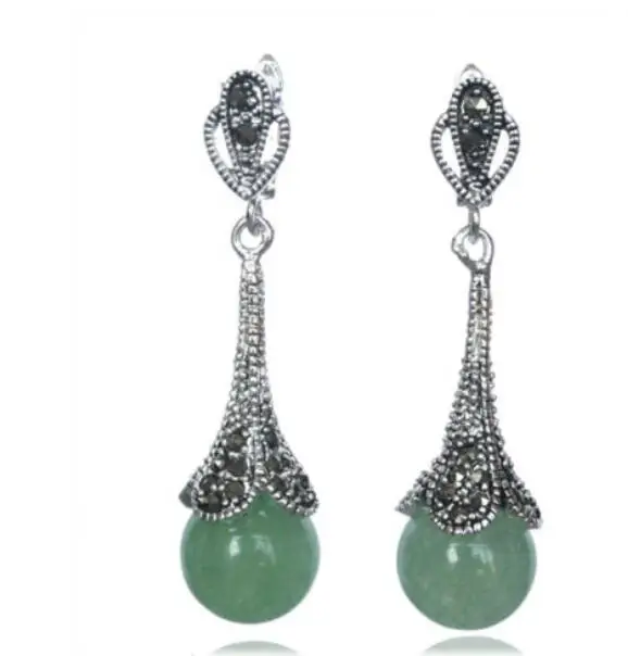 Jewelry Jade Earring RARE 925 STERLING SILVER NATURAL GREEN Natural