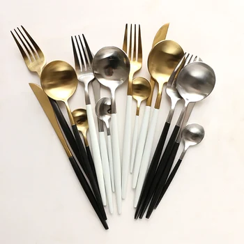 

Stainless Steel Cutlery Set Western Spoon/Fork/Knife Kit Luxury Dinnerware Set Tableware Fork Spoon BB50CJ