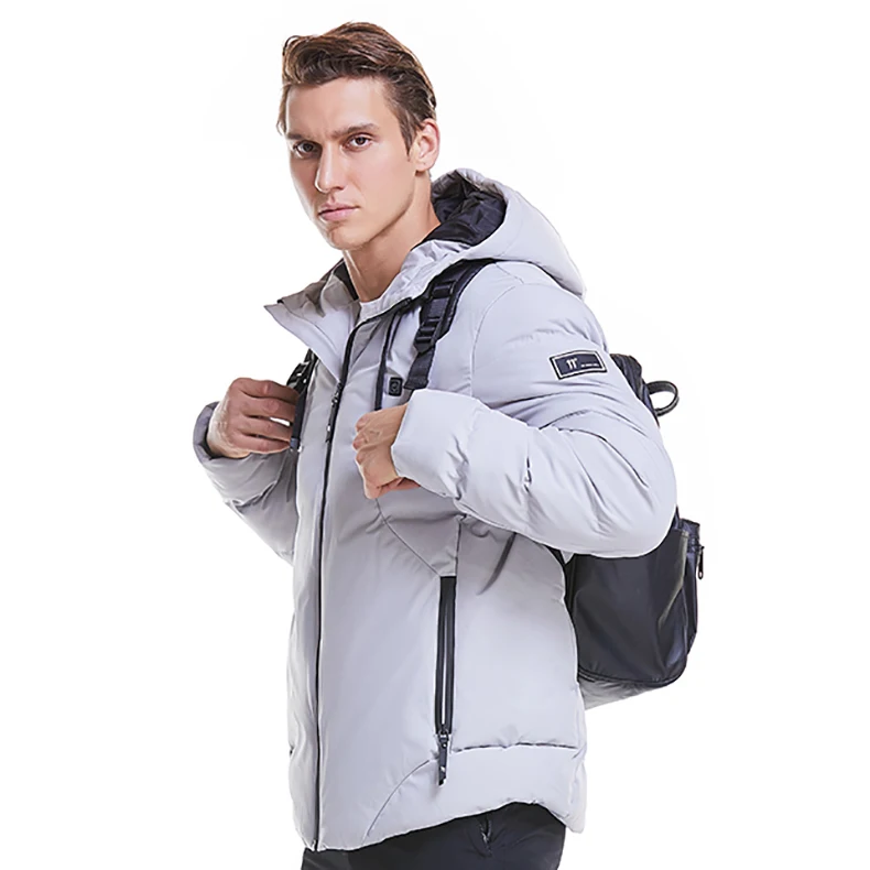 Men USB Electric Heated Coat Jacket 8 Hours Heating Hooded Jacket Long Sleeves Winter Warm Clothing Thermostat Hooded Waterproof