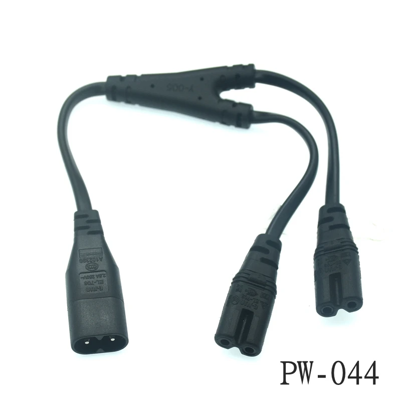 10PACK 20CM IEC 320 C14 Male to C5 C7 Female Power Adapter Cable 