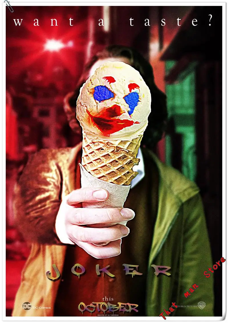 Joker домашний плакат ясное изображение клоун наклейки на стену украшение дома высококачественный рисунок белая мелованная бумага домашний арт бренд