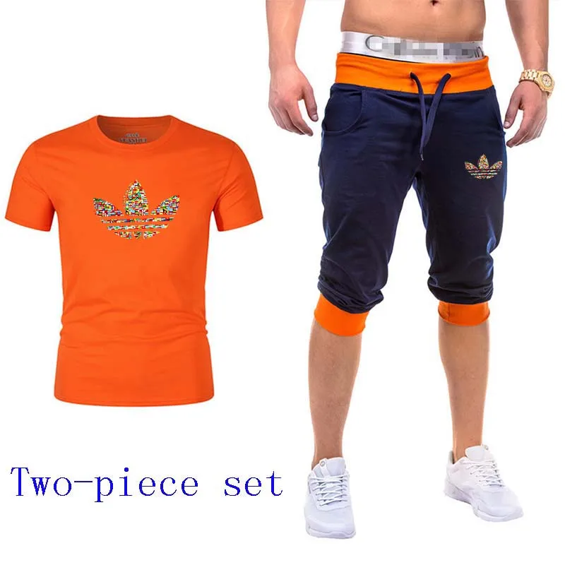 

The NewBrand Men Sets Summer Running Sets Men Sport Suits Gym Fitness Training Breathable Tracksuit Jogging Suits Men sportswear
