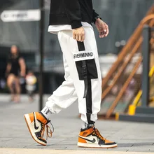 Брюки карго мужские осенние новые модные повседневные брюки карго Корейская версия эластичных талии брюки с высокой талией