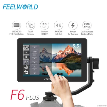 

FEELWORLD F6 PLUS 4K Monitor 5.5 Inch on Camera DSLR 3D LUT Touch Screen IPS FHD 1920x1080 Video 4K HDMI Field Monitor dslr