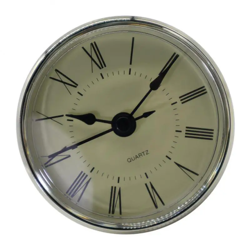 2.76 Inch (70 mm) Quartz Clock Fit-up/Insert, Fit Diameter 2.4 Inch (61mm) Hole, PVC Case, Roman Numeral