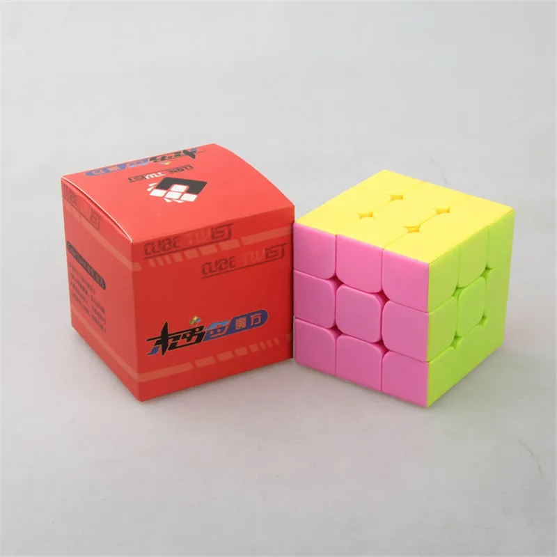 Магический куб 3x3x3 Твист Головоломка Куб детские игрушки Радужный цвет без наклеек Обучающие магические игрушки для детей