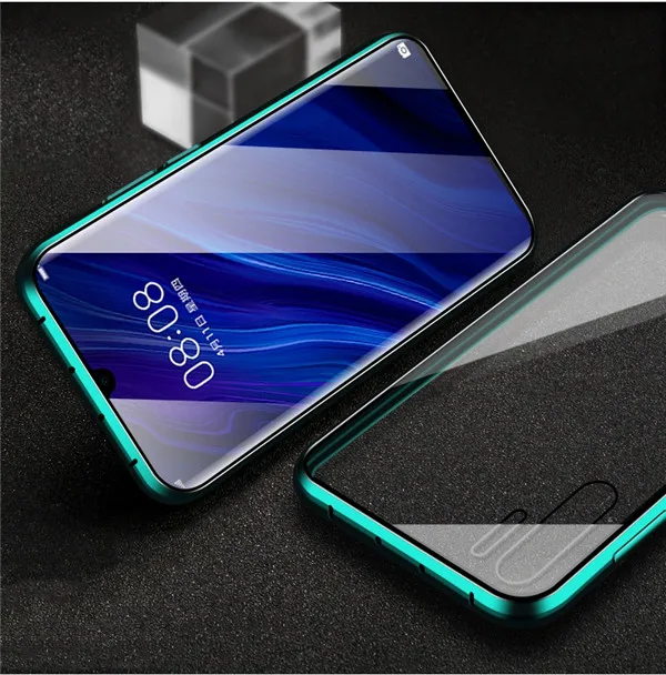 Green RDCY Магнитная Адсорбция металлическое Стекло чехол для Xiaomi mi 8 9 se POCO F1 CC9E A3 Lite 6X A2 K20 mi 9T Pro CC9 Red mi 8 Note 7 8Pro - Цвет: Green