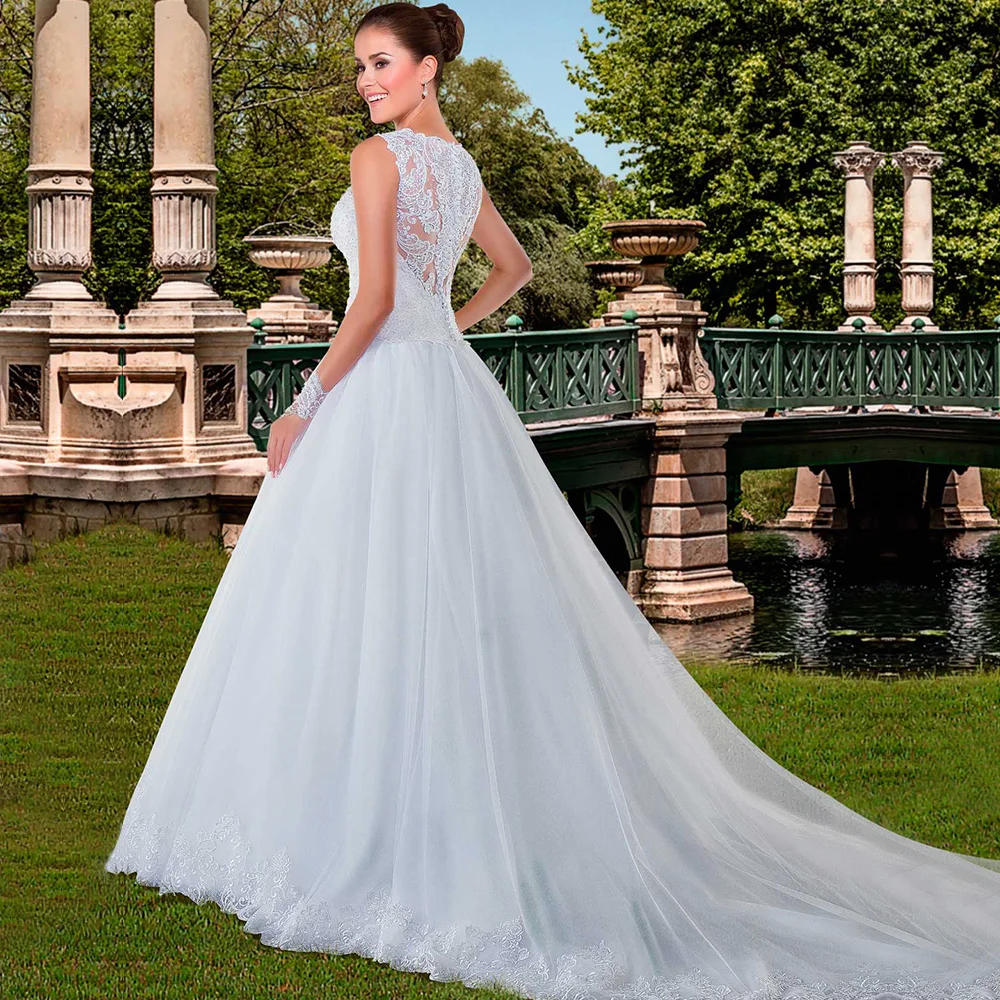 Vestido de Noiva простое кружевное сексуальное свадебное платье с v-образным вырезом и открытой спиной, платья для матери невесты