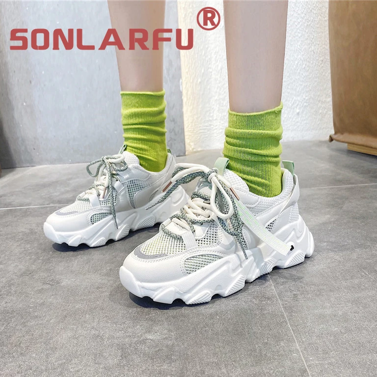 

Ins fashion 2020 new Korean version of thick bottom heightening versatile breathable running shoes casual sports shoes for women