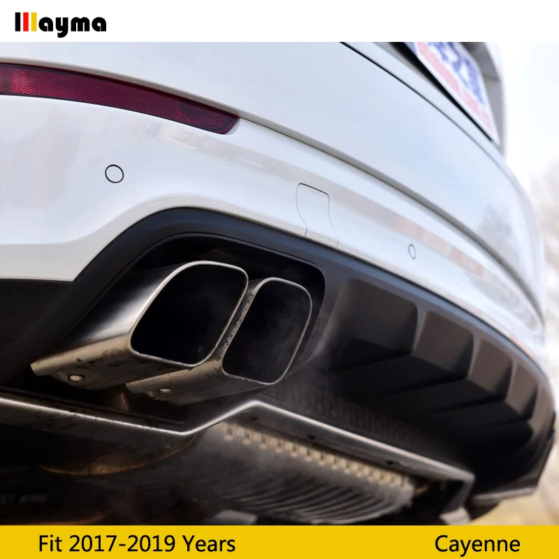 1 пара глушитель выхлопной трубы из нержавеющей стали для Porsche New Cayenne 2018