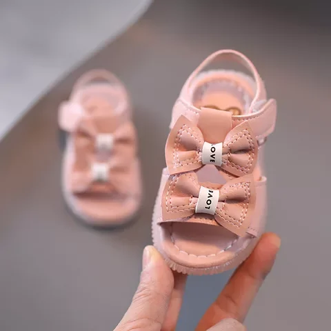 Summer Baby Girls Sandals 1-3 Years Female Toddler Sandals Princess Sandals 2021 Non-slip Soft-soled Cute Pink Flat Kids Shoes