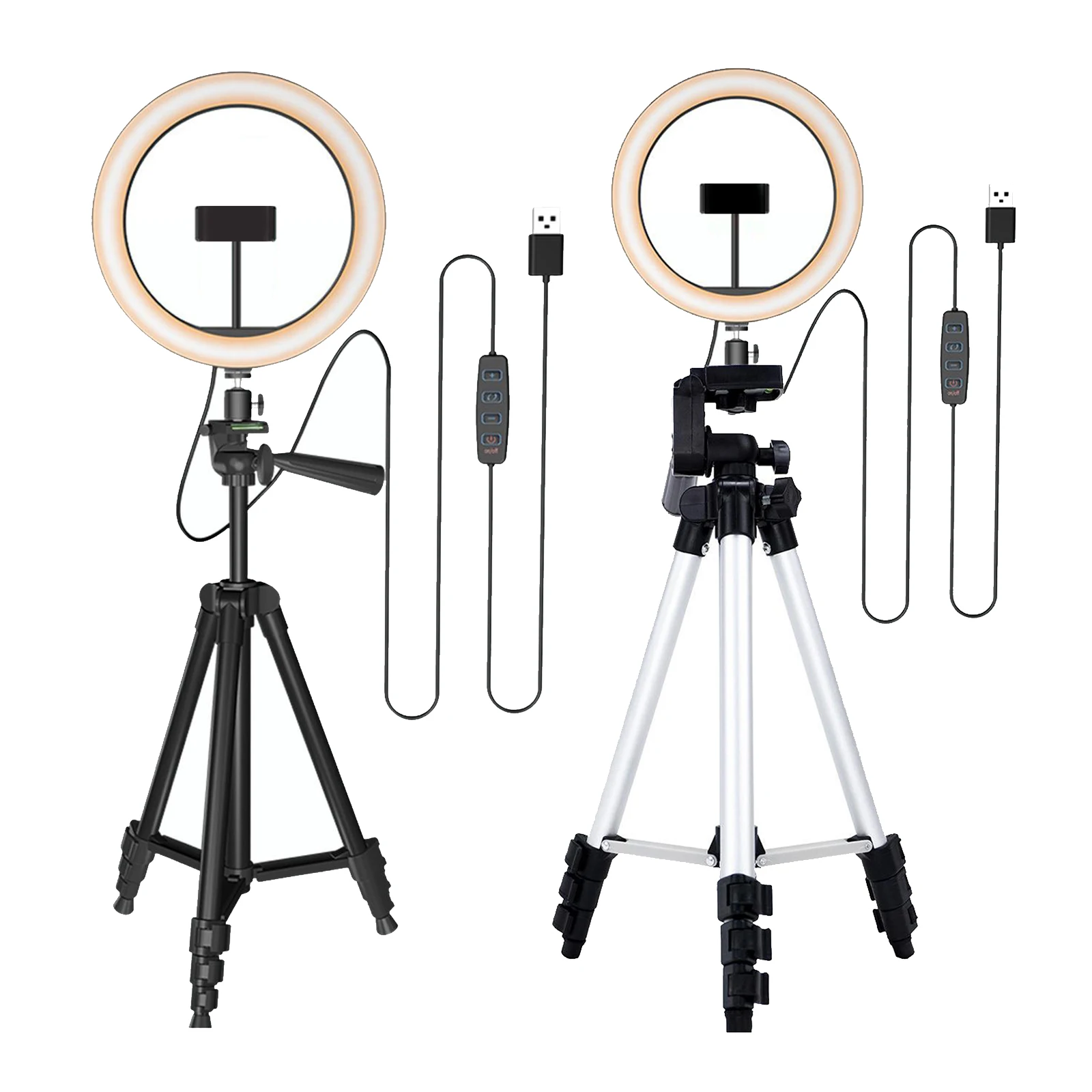 Pro Ring Light with Foldable Stand Dimmable 3 Color Modes Circle Light for Makeup Vlog Video Photography