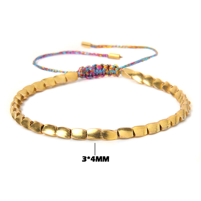 Tibetan Buddhist Copper Beads Bracelet Adjustable Braided Bracelets For Women Men Lucky Thread Bangles Vintage Jewelry
