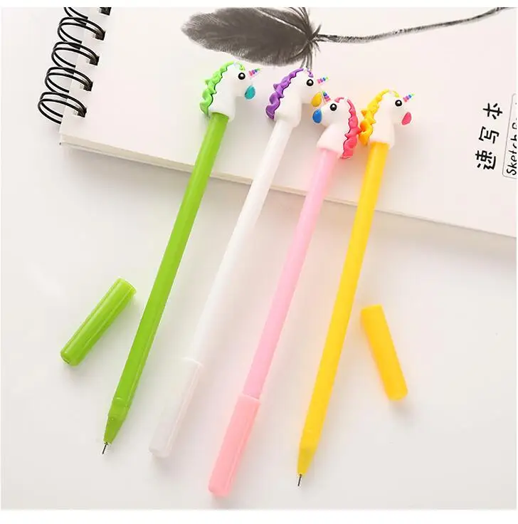 2pcs/lot Kawaii animal gel pen writing Papelaria 0.38mm black ink office school supplies Stationery wholesale G214