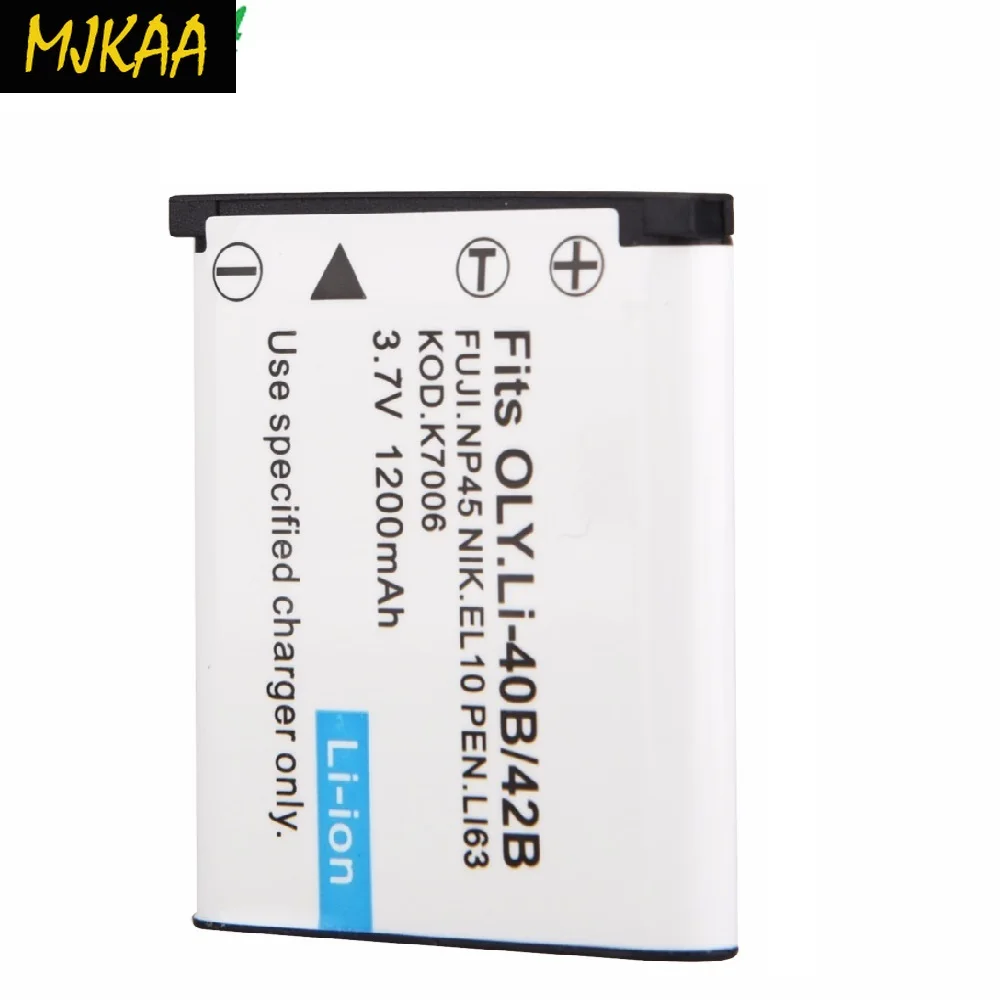 

2Pcs 3.7V 1.2Ah Li-40B Li-42B Li 40B 42B Li40B Rechargeable Camera Battery for Olympus Leise D-Li63 Fuji NP45 Nikon EN-EL10