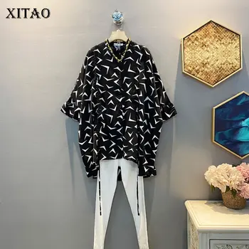 

XITAO Korean Stand Loose Plus Size Casual Tassel Solid Print Blouse Fashion Damp 2020 Spring Summer New Women Top GCC3463