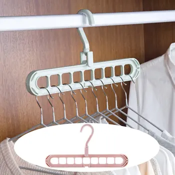 

Multifunctional Nine-Hole Hanger Folding Contraction Magic Rotating Clothes Home Use Travel Storage Artifact