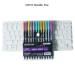 Vibrant Gel Pen Set: Pastel, Metallic, Neon & Glitter Colors for Creative Art Projects (12 Metallic pen)