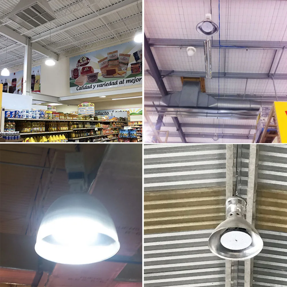 Высокая Яркость светодиодный подвесной светильник типа High Bay модернизации пиццы Led 60-150 Вт светильник ing промышленная складская мастерская Рынок аэропорта лампа светильник s