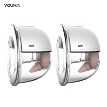 YOUHA 2 шт. носимый Электрический молокоотсос Hands Free тихий Невидимый молокоотсос 3 режима 9 уровней всасывания с сумкой для переноски YOUHA 2 шт. носимый Электрический молокоотсос Hands Free тихий Невидимый молокоотсос 3 режима 9 уровней всасывания с сумкой для переноски