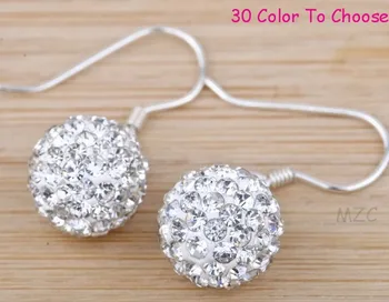 

Can Mix Color DHL Free 10mm get23 Studs Earrings Micro Pave Disco Ball beads hot best Clay Jewelry crystal