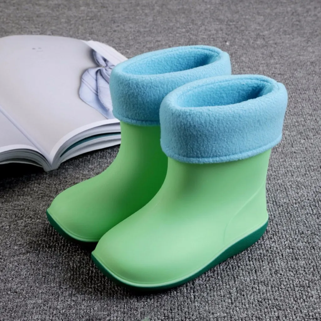 Резиновые сапоги для детей; водонепроницаемые резиновые сапоги из пвх; резиновые сапоги для мальчиков и девочек; детская обувь с героями мультфильмов; нескользящая детская водонепроницаемая обувь;# C - Цвет: Зеленый