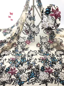 

NIAI African Lace Fabric 2019 High Quality Lace Material Embroidered Nigerian French Sequins Lace Fabrics For Dress