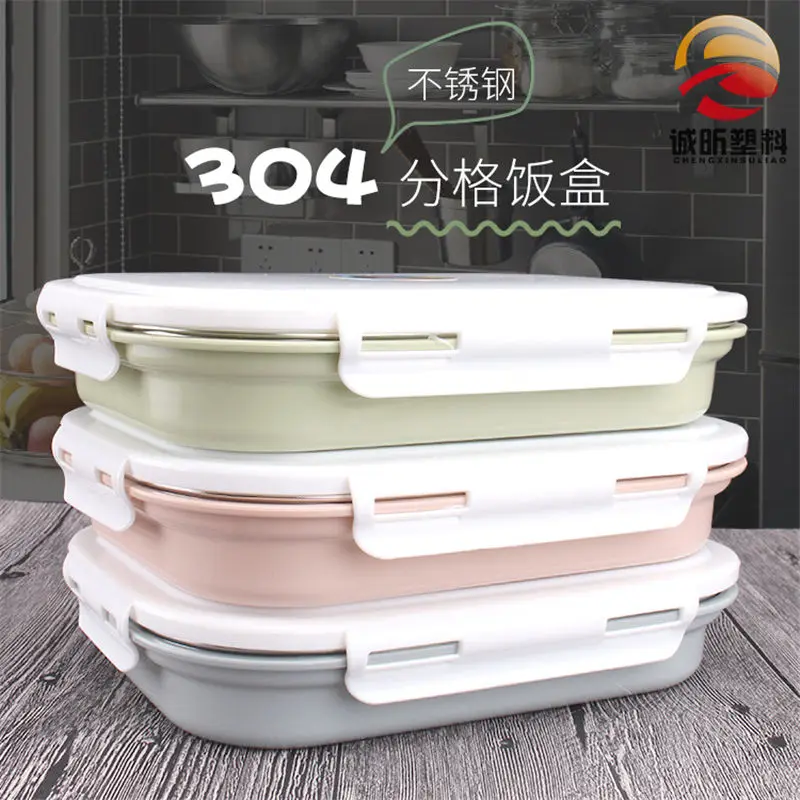 Японский детский Ланч-бокс 304 из нержавеющей стали Bento box с отсеком посуда микроволновая печь кухонный контейнер для еды для пикника Box