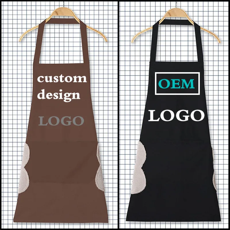 

Фартук с логотипом на заказ, кухонные принадлежности для одежды, защита для уборки дома, мужские и женские водонепроницаемые аксессуары, оп...