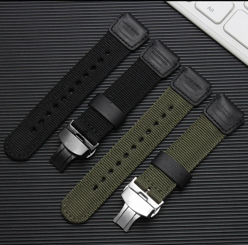 

BRETA canvas 18mm watch strap for casio AE-1200WH-1B/SGW-300H/400/500H AQ-S810w AQ S800W nylon watchband 16mm