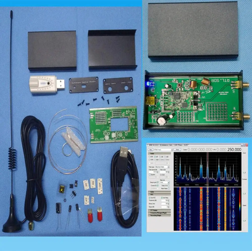 Kits Faça Você Mesmo Receptor Sintonizador Usb 100khz1.7ghz uv hf Drive r8 20t Mais 8232 am fm cw