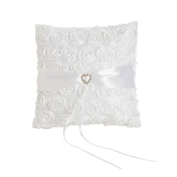 

Ring Pillow Lace Floral Stuffed Holder Wedding Square 19x19cm Cushion Valentine 19QC