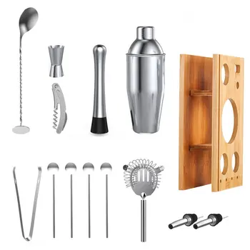 

14-Piece Set 304 Stainless Steel Cocktail Shaker Cocktail Shaker Bartending Tool Set Wine Glass Cocktail Mixer