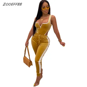 

ZKYZWX Sexy Velvet 2 Piece Outfits for Women Tracksuit Bodysuit Top Joggers Pant Sweat Suit Birthday Two Piece Matching Sets